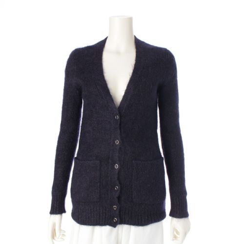 ドゥロワー シルク モヘア ラメニット カーディガン 6515-106-0125 ネイビー 1