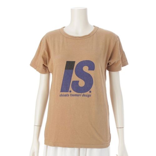 イッセイミヤケ ツモリチサト I.S. イッセイスポーツ 袖裾シングル ロゴ クルーネック カットソー 半袖 Tシャツ RY127 24 ベージュ ブルーネイビー系 9