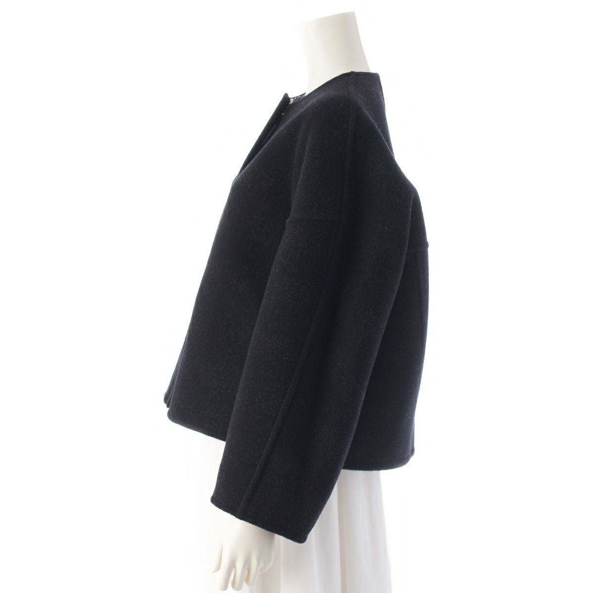 ドゥロワー 23AW ウール ブロックチェックリバー ダブルフェイス