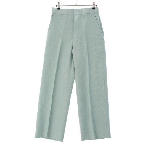 ドゥロワー リネン ウール シルク RESORT1 ナナコ織り スラックス リネンストレート パンツ ボトムス 6514-236-1293 グリーン 34