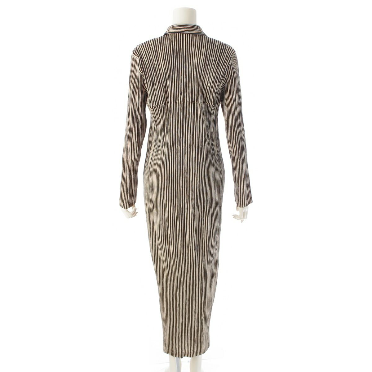 ISSEY MIYAKE イッセイミヤケ ストライプ プリーツシャツ ワンピース イッセイミヤケ 98年 プリーツ ストライプ ロング 長袖 シャツ