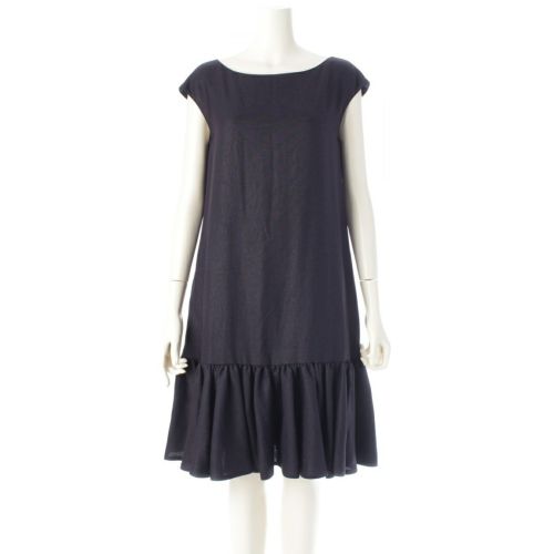 フォクシー ニューヨーク 21年 Dress Linen Dahlia リネン ダリア ドレス ワンピース 42273 ミッドナイトブルー