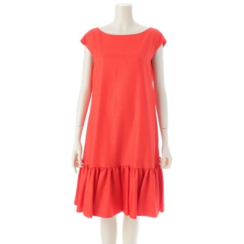 フォクシー ニューヨーク 21年 Dress Linen Dahlia リネン ダリア ドレス ワンピース 41704 レッド オレンジ系 38