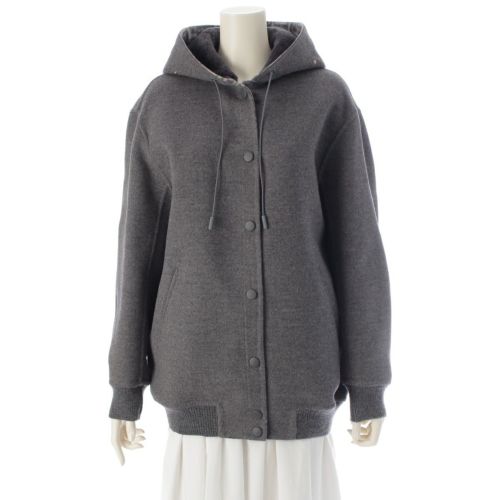 フェンディ 22年 ヴァージンウール 裏地ズッカ柄 ブルゾン ボンバージャケット FJ7295 グレー 40