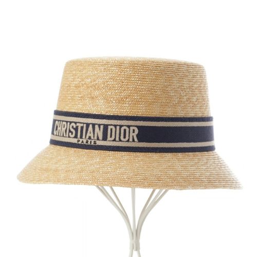 ディオール ストロー DIORESORT ディオリゾート ロゴ ハット 帽子 11DRT952G180 ナチュラル 57