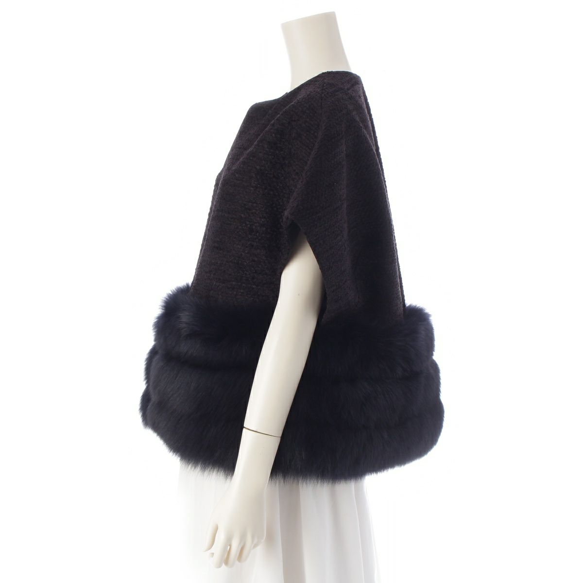 ドゥロワー 24AW シルク昆 HIVER ファーツイード ジレ ベスト