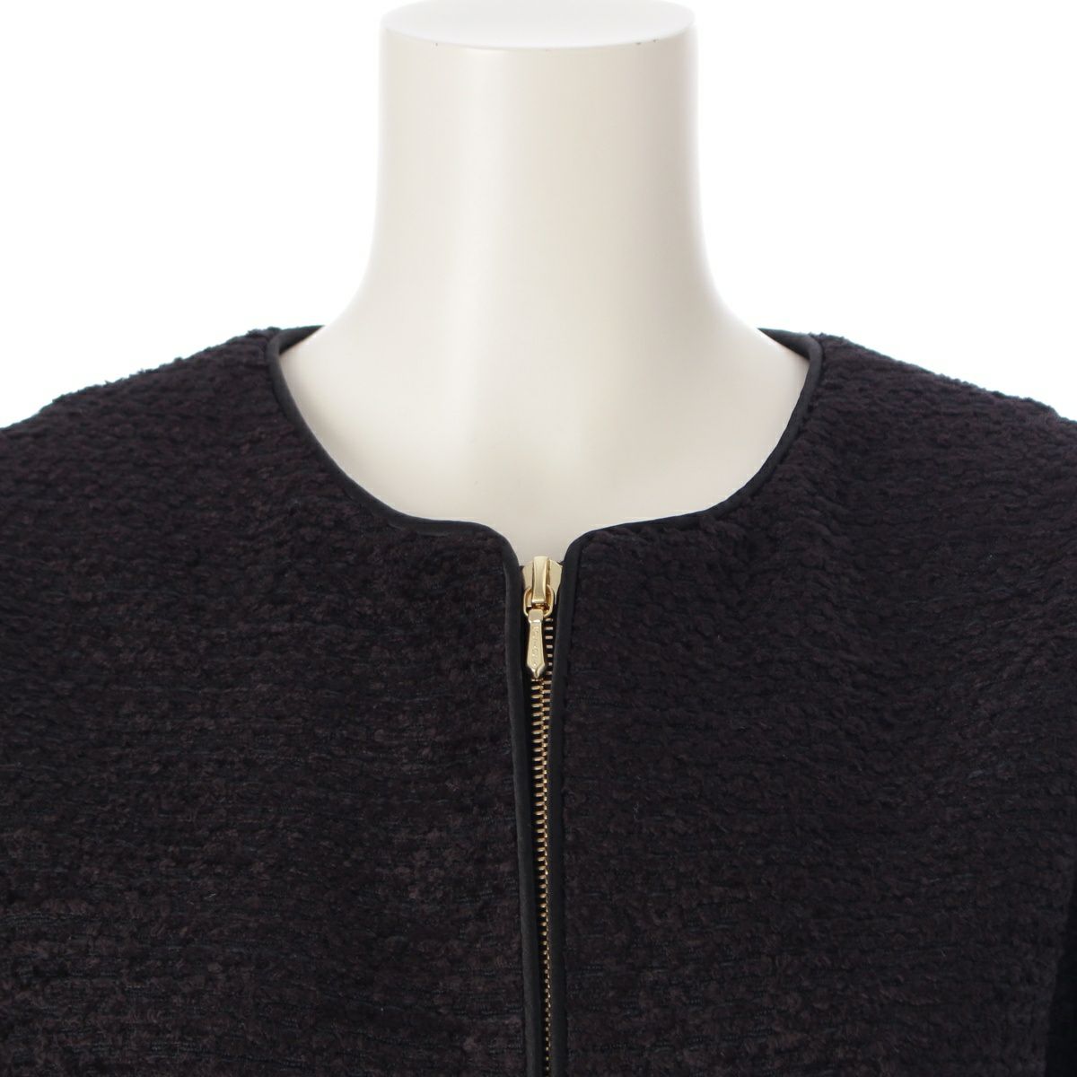 ドゥロワー 24AW シルク昆 HIVER ファーツイード ジレ ベスト