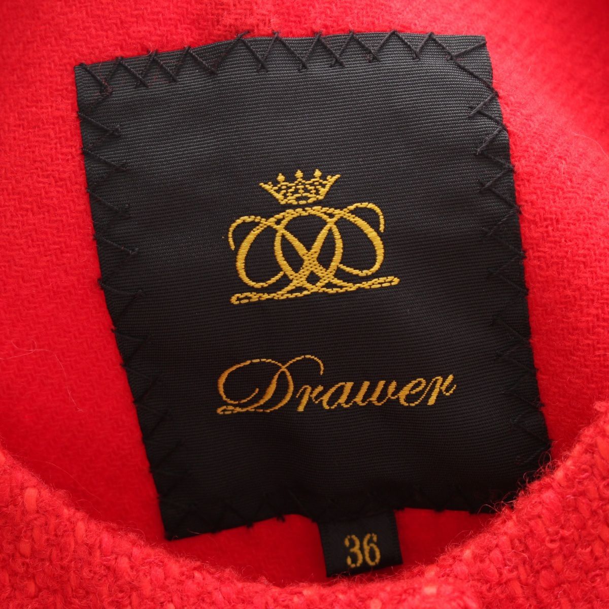 ドゥロワー 23AW ウール WINTER2 ツイード ノーカラージャケット 6522