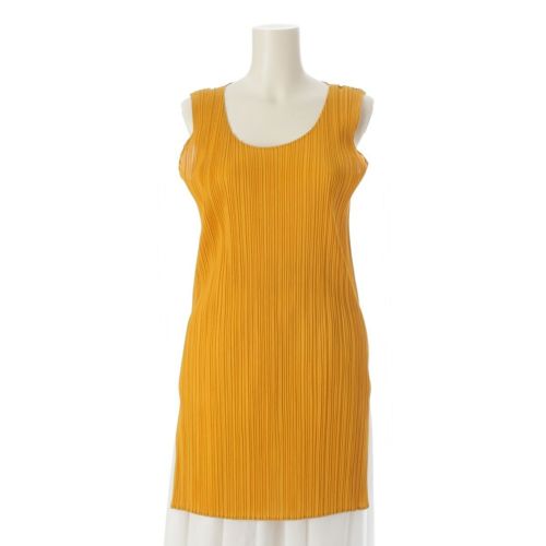 プリーツプリーズ ノースリーブミニ ワンピース チュニック PP43-JK615 イエロー 3