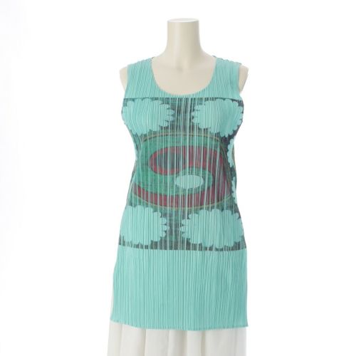 プリーツプリーズ 陰陽柄 ノースリーブ ワンピース チュニック PP89‐JK125 ティファニーブルー 3