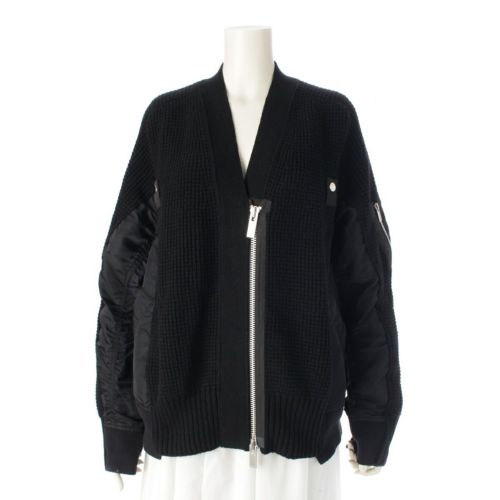 サカイ 19AW ウール ドッキング ボンバージャケット ジャケット 19-04579 ブラック 3