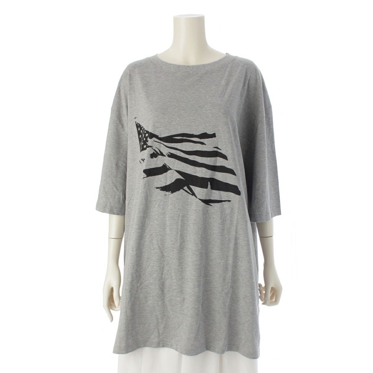 セリーヌ コットン 星条旗グラフィック オーバーサイズ クルーネック  