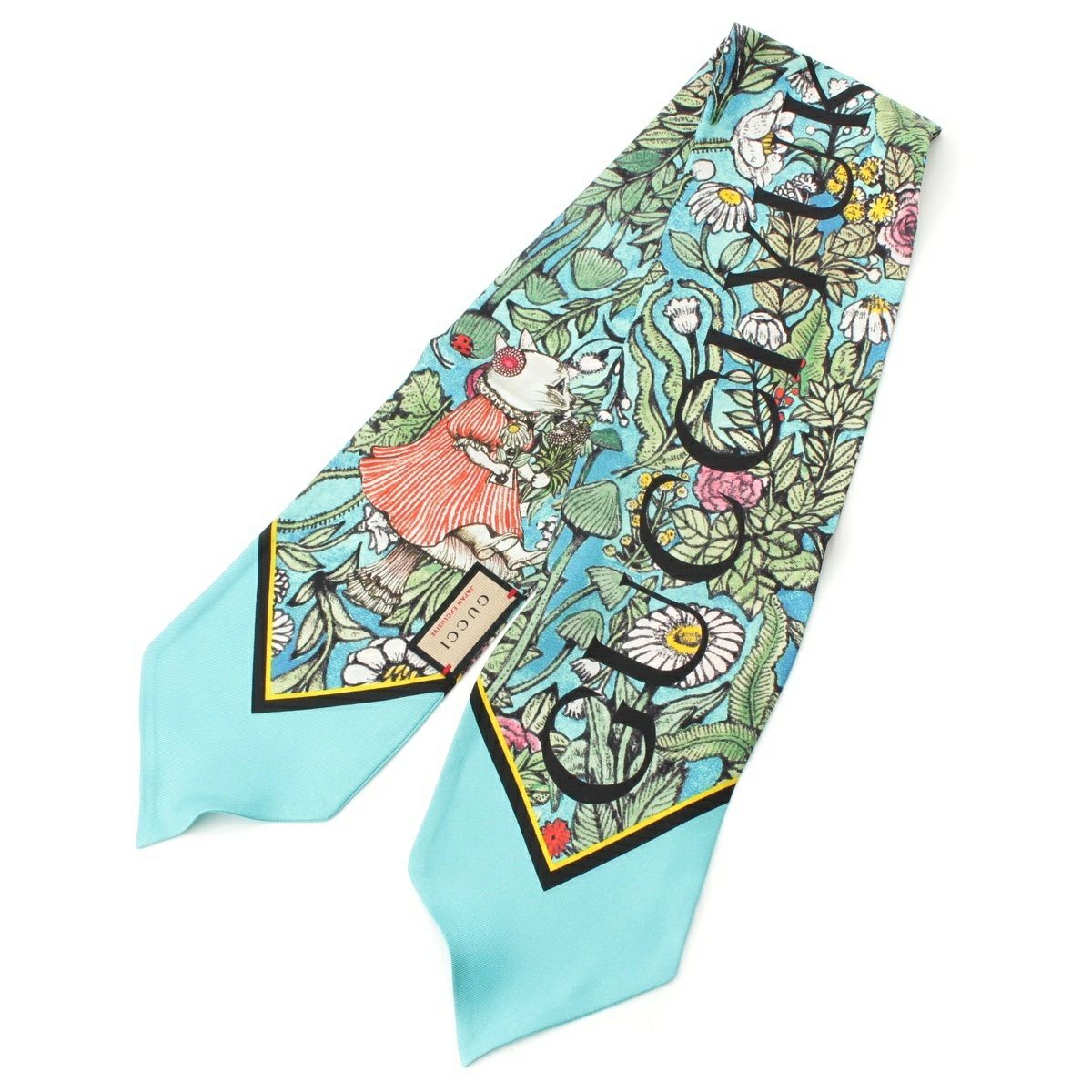 GUCCI ヒグチユウコ ウサギ スカーフ　※発送不可日あり。説明参照※ 日本限定 ヒグチユウコ プリント シルクスカーフ ボルドー