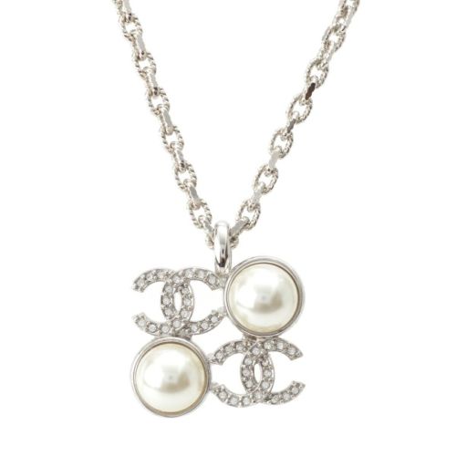 シャネル I25S ココマーク パール ネックレス アクセサリー シルバー