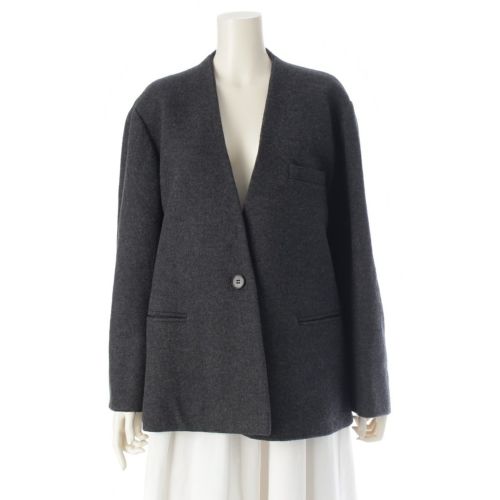 PELLEQ ペレック 19AW ウール ノーカラージャケット アウター JK0101-AW19 グレー 38