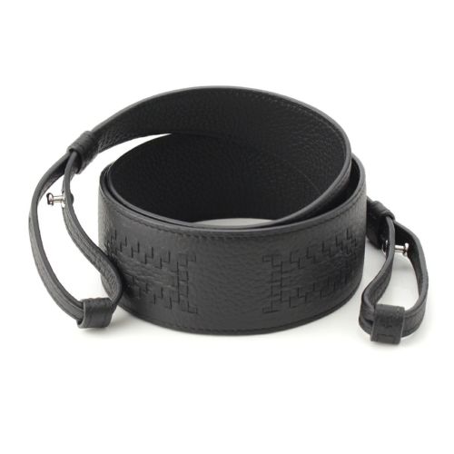 デルヴォー Adjustable Long Strap レザー ショルダーストラップ ブラック