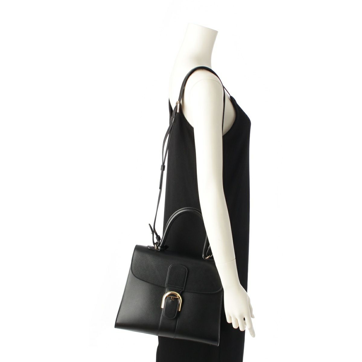 デルヴォー ブリヨンMM ボックスカーフ 2WAY ショルダー ゴールド金具