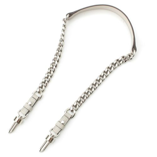 デルヴォー ボックスカーフ ショートチェーン Short Chain ショルダーストラップ ミストラル シルバー