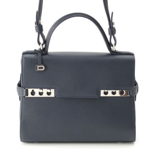 デルヴォー タンペート スモール 2way ショルダー ハンドバッグ ネイビー