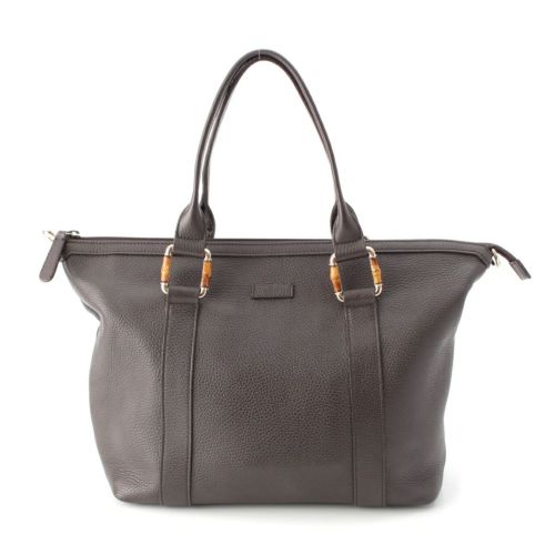 グッチ レザー バンブー 2WAY ハンドバッグ トートバッグ 339548 ダークブラウン