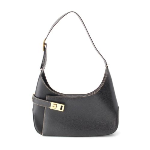 サルヴァトーレフェラガモ レザー ガンチーニ ワン ショルダーバッグ A22-1279 ブラック