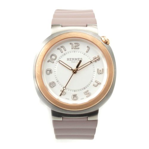 エルメス カットGM 腕時計 自動巻き シルバー文字盤 W403249WW00 SD1.520 ピンクゴールド 36mm