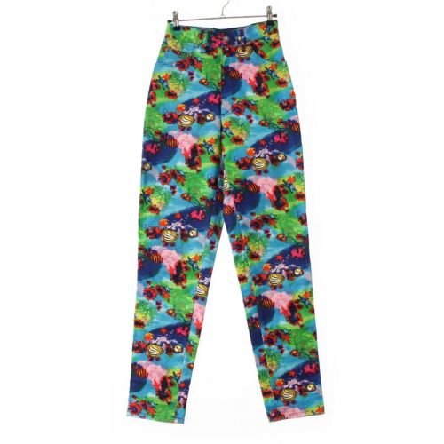 ヴェルサーチェ スポーツ 1990年代 コットン アクアリウム アートプリント デニムパンツ ボトムス マルチカラー 26