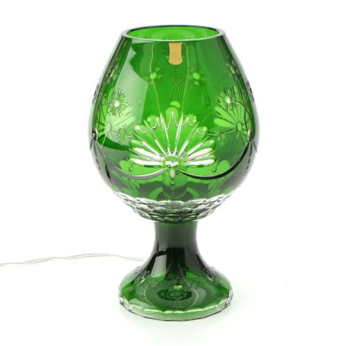 マイセン クリスタル 75周年 色被せ アンティーク ランプ 骨董品 インテリア 75Y/ANT/5218/31G グリーン