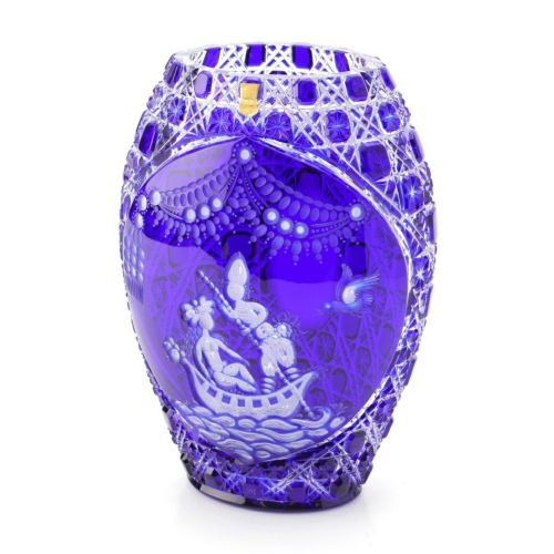マイセン クリスタル アラビアンナイト 陶器 花瓶 骨董品 1001/8/2283/26B ブルー