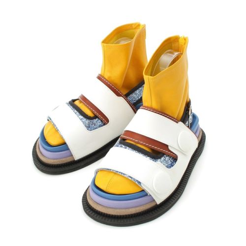 メゾンマルジェラ 20SS レザー グラディエーター ラメ サンダル S58WP0176 マルチカラー 37