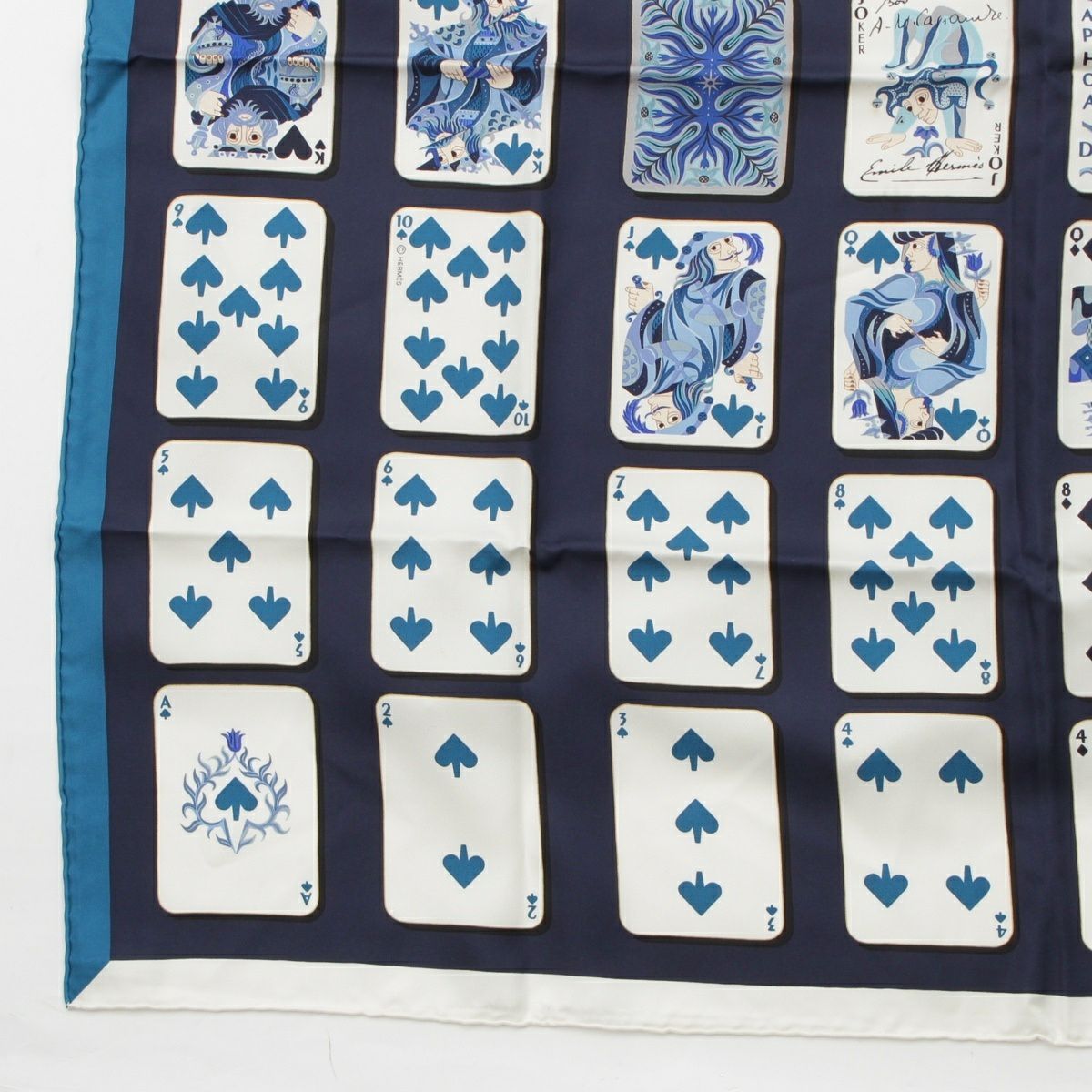 エルメス カレ90 シルク Jeu De Cartes ジュドーカルトトランプ