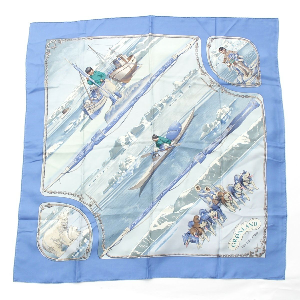 エルメス カレ90 シルク GRONLAND グリーンランド スカーフ
